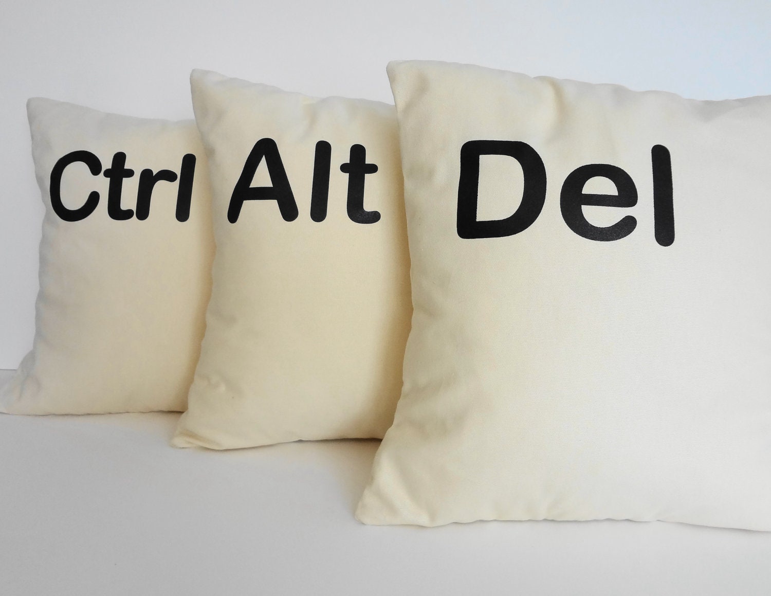 Ctrl - Alt - Del Throw Pillow Covers, Set of 3, Decorative Pillow Covers, 14x14