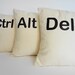 Ctrl - Alt - Del Throw Pillow Covers, Set of 3, Decorative Pillow Covers, 14x14