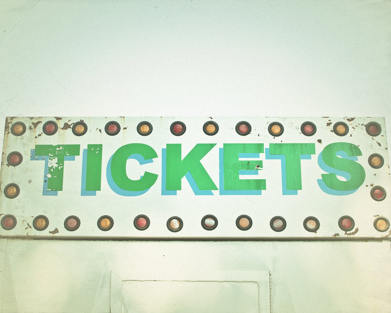 Ticket Carnival Sign, 1950's Fair, Summer Art,  8 x 10 Photography Print