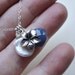 Plumeria flower necklace, STERLING SILVER, blue Chalcedony briolette, charm necklace, white Keshi pearl, botanical