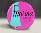 Bridesmaid Gift -Pink, Teal (or Any color) Personalized Pocket Mirror --  Gift Idea, Bridal Party, Birthday - Customize Skin and Hair