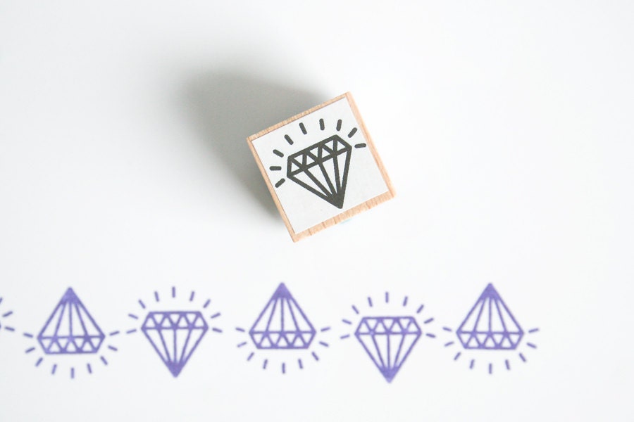 Rubber Stamp "Diamonds are a Girl's best Friend"