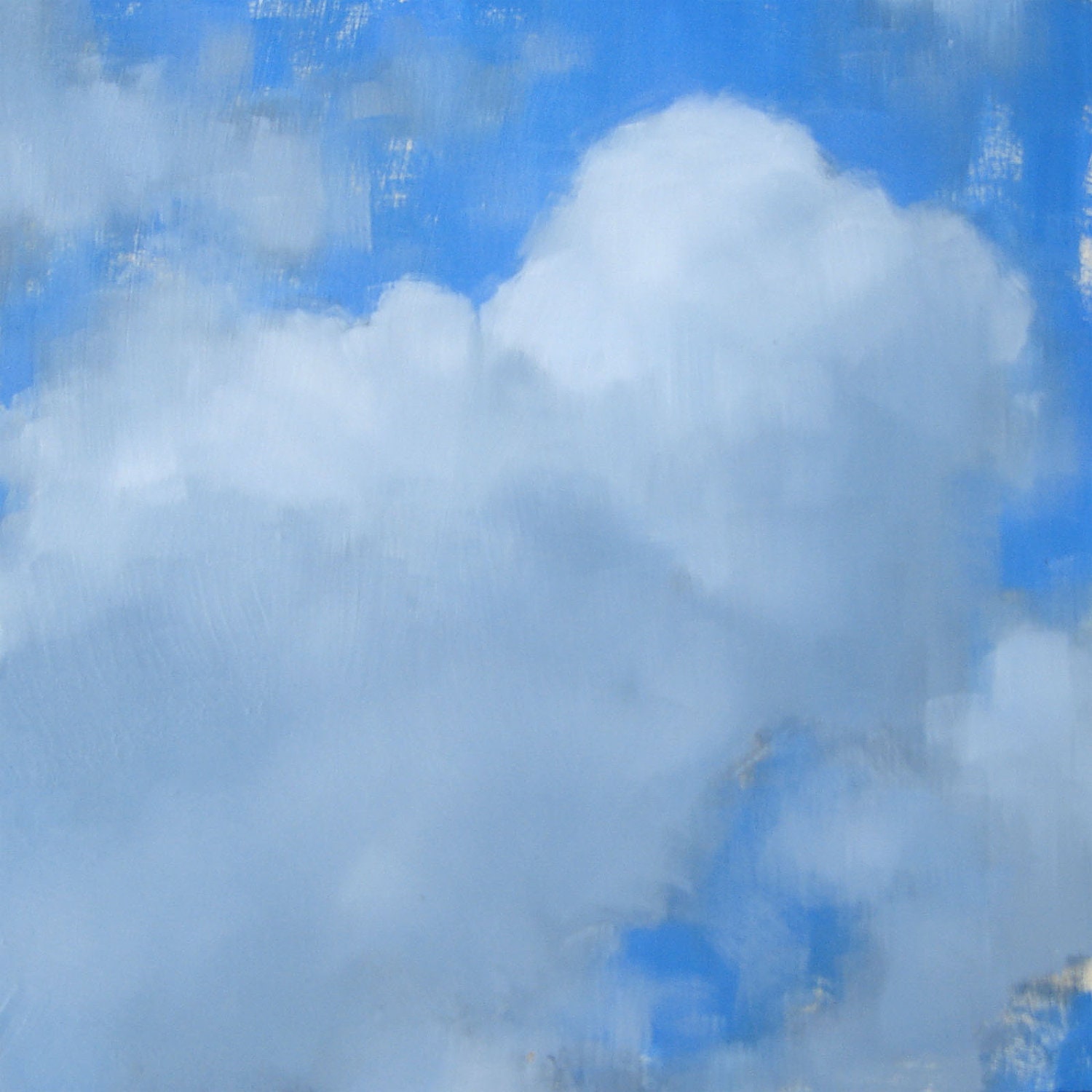 Oil Painting Landscape Fine Art Free Shipping Small Gift "Cumulus Cloud" (no.76)