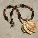 Triple Leaf Costume Brooch Pendant Necklace 3637n