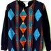 Vintage 80's Pull Over Blouse Water Coloured Patterned Long Sleeved