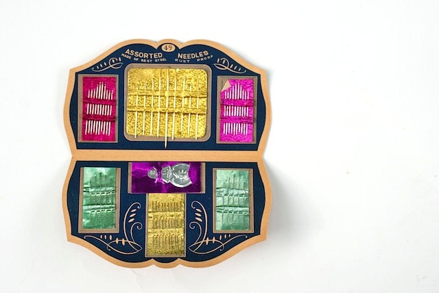 Mid Century Sewing Supplies, RUST PROOF Sewing Needles, Embroidery, Stitchery, Assorted Steel Needles, Made In Japan