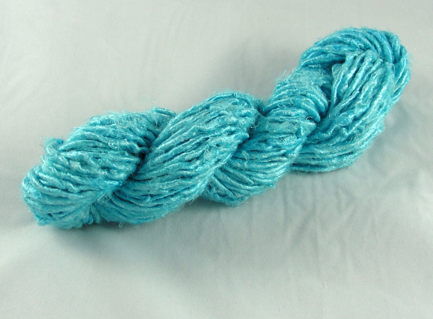 Banana Fiber yarn, art yarn, vegan, blue skies