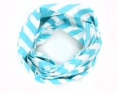 SALE - Teal Chevron Circle Scarf