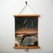Mini Printed Fabric Vintage Style School Chart with Wood Trim - Meteor Shower (9" x 11")