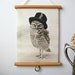 Mini Printed Fabric Vintage Style School Chart with Wood Trim - Top Hat Owl (9" x 12")