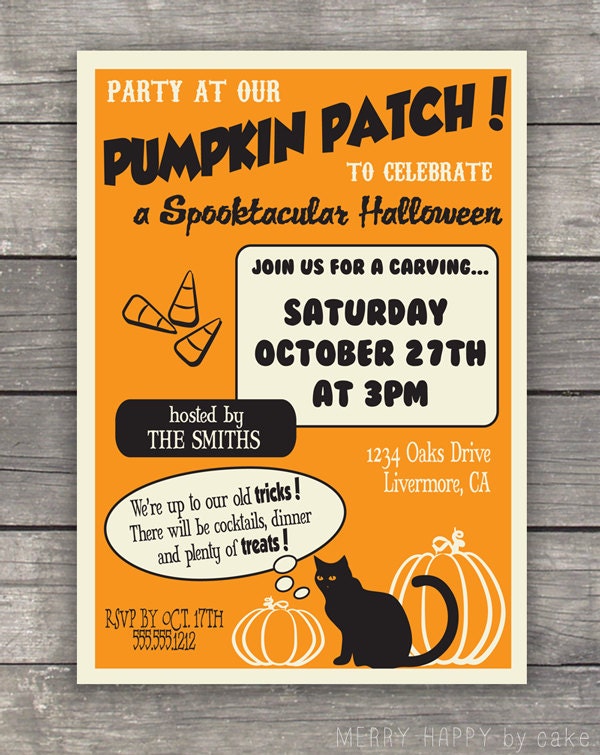 Halloween Party Invitation "Party at the Pumpkin Patch"