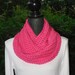 Infinity Eternity Cowl Neck Warmer Scarf Watermelon Hot Pink Cluster Crochet READY TO SHIP