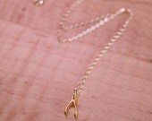 Dainty Gold Wishbone Necklace
