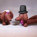 Long Haired Daschund Weiner Dog Wedding Cake Topper