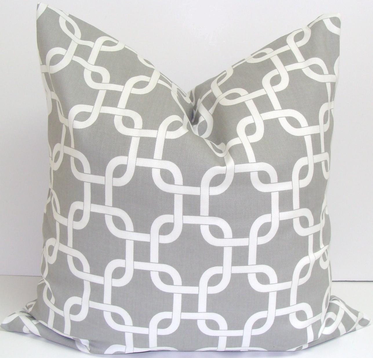 Gray Pillow Set.THREE PIECE SET.20x20inch.Pillow Cover Set for Throw Pillows.Printed Fabric Front and Back