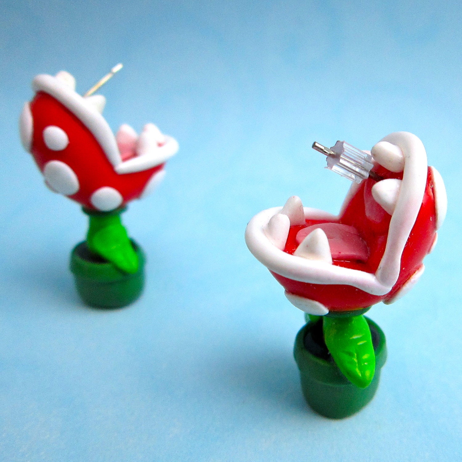 Piranha Plant earrings inspired from Mario Brothers
