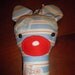 Giraffe stuffed toy, 22 inches tall, Michael Miller "children at play" fabric, Troy