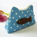 Cat purse / Cat zipper purse / Cat coin purse / Hand embroidery / Gift bag / Small bag zippered