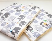 Baby Boy Burp Cloth Set of 2 Cute Elephants & animals