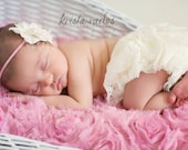 Baby Girl Headband-Vintage Inspired-Baby Headbands-Pink Headbands-Newborn Photo Prop-Photo Prop