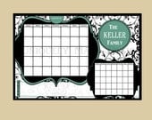 Personalized Wall Calendar - Dry Erase -  24 x 36 Print - Custom Color