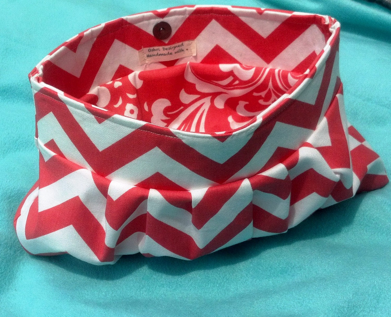 Coral Chevron Clutch
