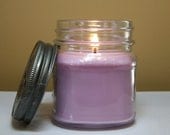 Heather Scented Soy Candle in Mason Jar, Purple Candles