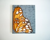 Original Acrylic Painting, 8x10, Orange Butterfly Wing