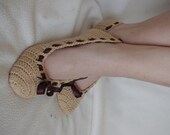Wedding Dance shoes Woman crochet home slippers wedding party black