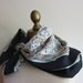 Paisley silk scarf 1950s black border.