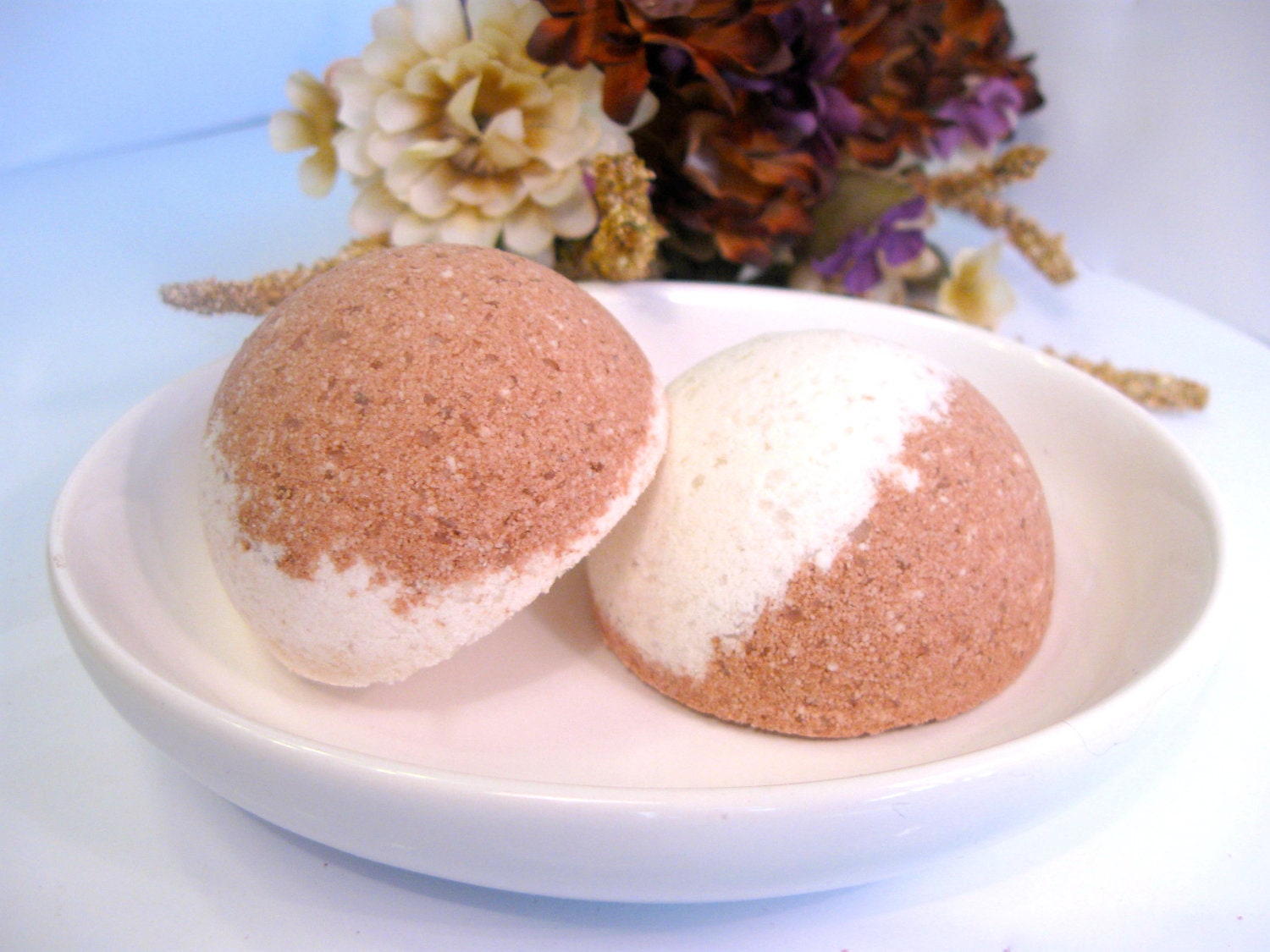 4 Half Bath Bombs - Coconut Cream - Vegan Moisturizing Bath Bombs