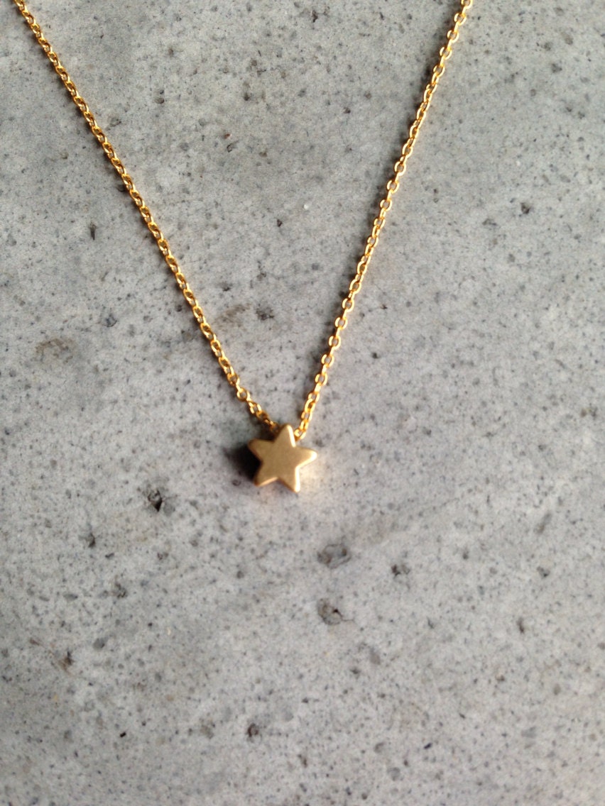 Tiny Gold Star Necklace