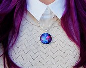 Galaxy Necklace / Fox Fur Nebula Pendant / Cosmic Necklace / Space Necklace