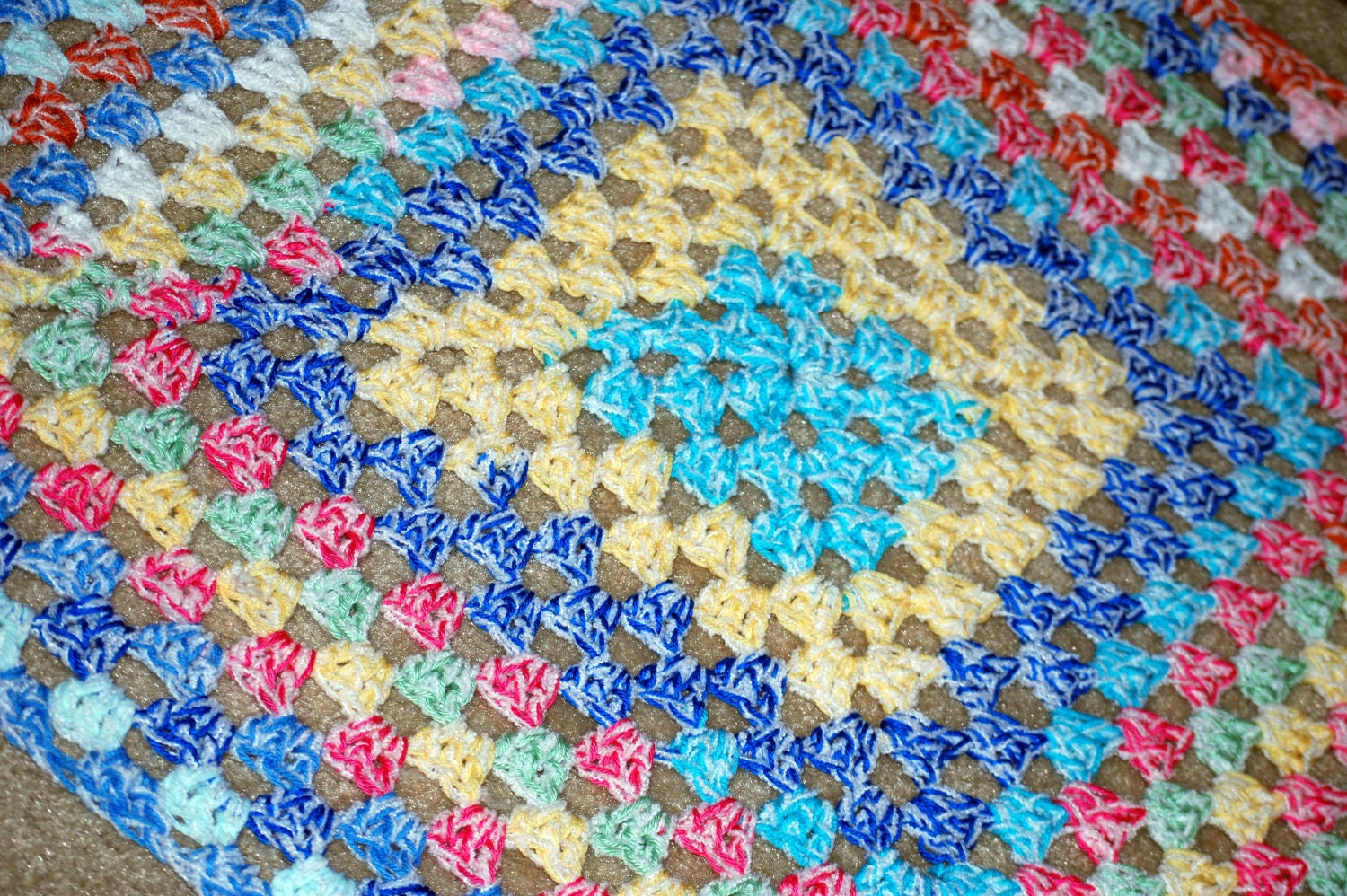 Soft Handmade Colorful Baby Afghan - Crochet Granny Square