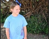 Doctor Who Tardis Inspired Blue Cotton T-shirt with Blue Tardis Swirl and Applique - Geek-a-bye Baby - Sci-Fi Geek - Available in Many Sizes
