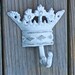 Princess Crown Wall Hook /white /Cast Iron Wall Hook /Distressed /Jewelry Accessory /Girls Room Decor /Princess Decor /Shabby chic /