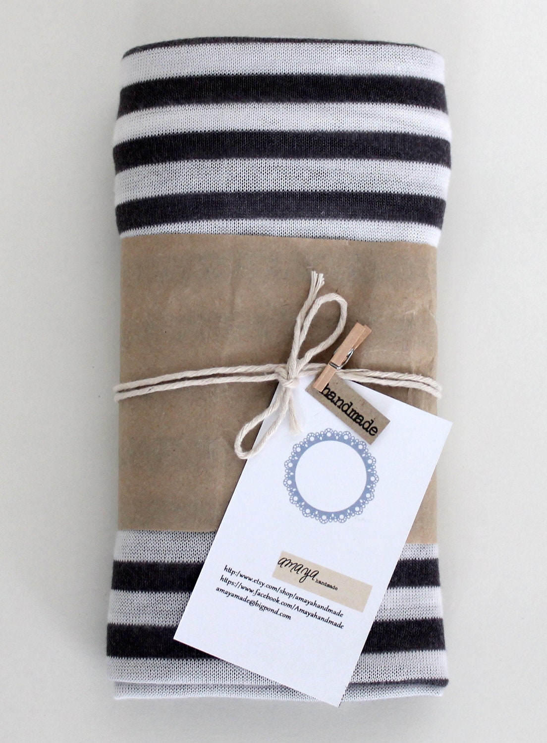 Infinity scarf, red and white stripes, circle scarf, loop scarf