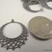 Antiqued Silver Round Filigree Drop, 25mm, 10 Pieces