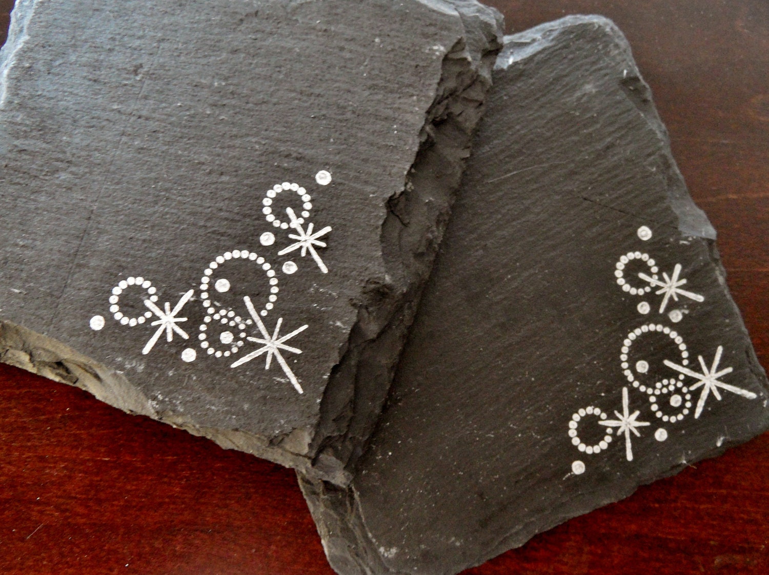 Retro Slate Coasters (Set of 4)