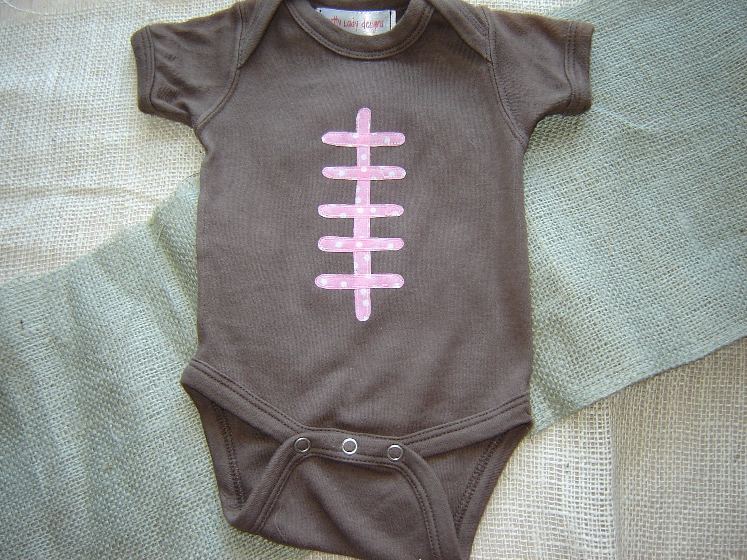 Custom Girl Football Onesie with Pink Laces
