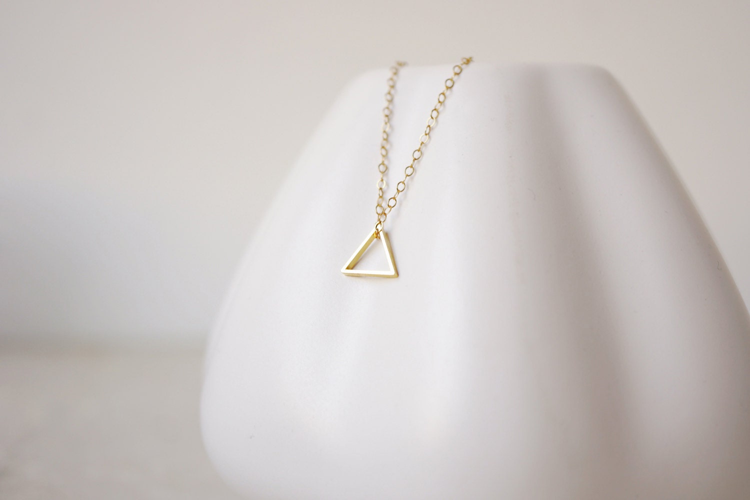 Tiny Triangle Necklace - 14k Gold Filled Chain