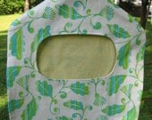 Striped Leaves Blue Green Cotton Clothespin Clothespeg Bag