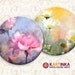 FLOWERS WATER COLORS - Digital Collage Sheet, Printable 2 inch circle images for Pendants, Pocket Mirrors - Magnets - Paper Weights