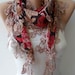 New - Light Brown and Red Scarf with Trim Edge - Summer Colors - New