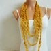 Mustard Yellow, sailor rope, lariat scarf, Fashion infinity woman scarves, yellow silvery yarn summer scarf... Special design for you...