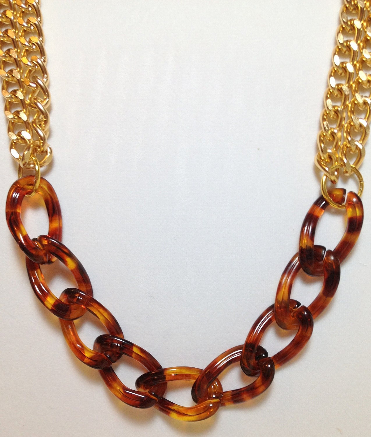 Gold Statement Necklace chunky necklace statement jewelry chain link tortoise RUMOR HAS IT