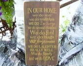 In Our Home Inspirational Subway / Word Art Sign