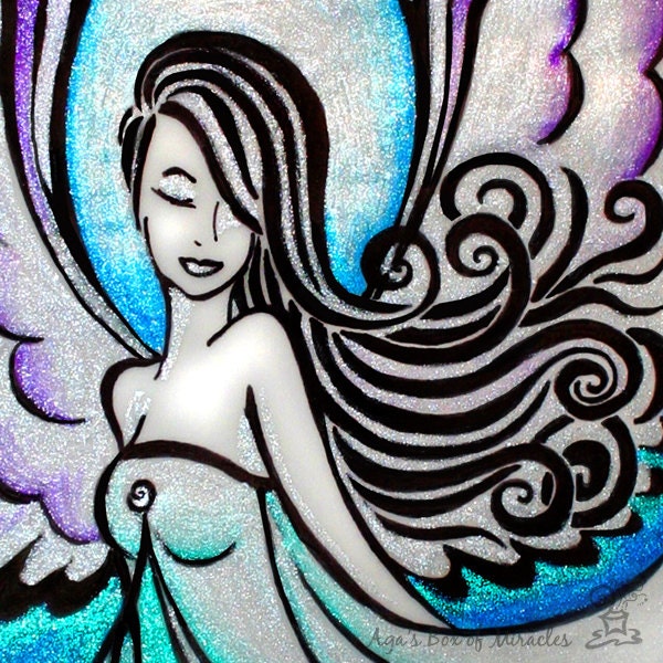 Healing Guardian Angel 8x10" PRINT (based on my original illustration, mat included) / Angel of Hope / Angel of Health