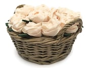 Felt Roses-Centerpiece- Ecru-RattanBasket- Home Decoration- Christmas Gift - Anniversary and Wedding