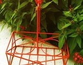 Upcycled Iron Soap Pump Caddy, Plant Caddy, Bathroom Caddy, Kitchen Caddy - Bright Red